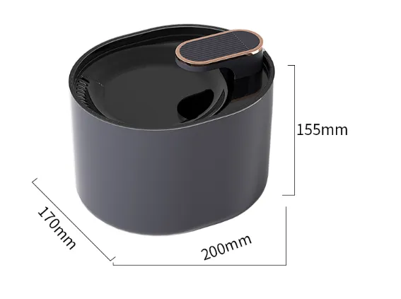 Фонтан 3л 20*17*15cм зі світильником USB чорний 76999
