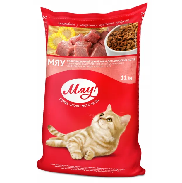 Мяу сухий корм для котів карась 1кг