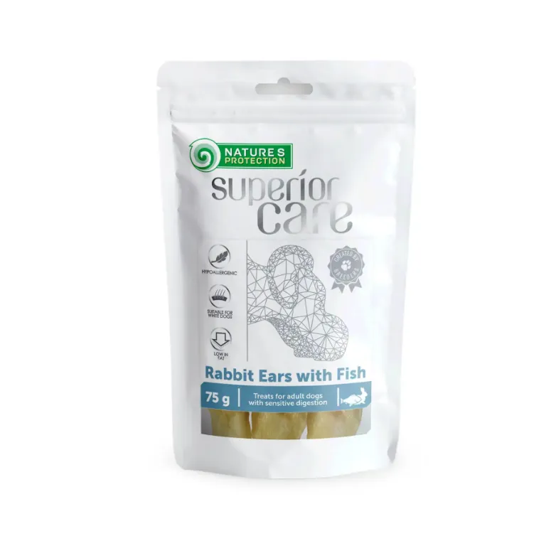 Nature's Protection SC Snack Кролячі вуха з рибою для собак 75г
