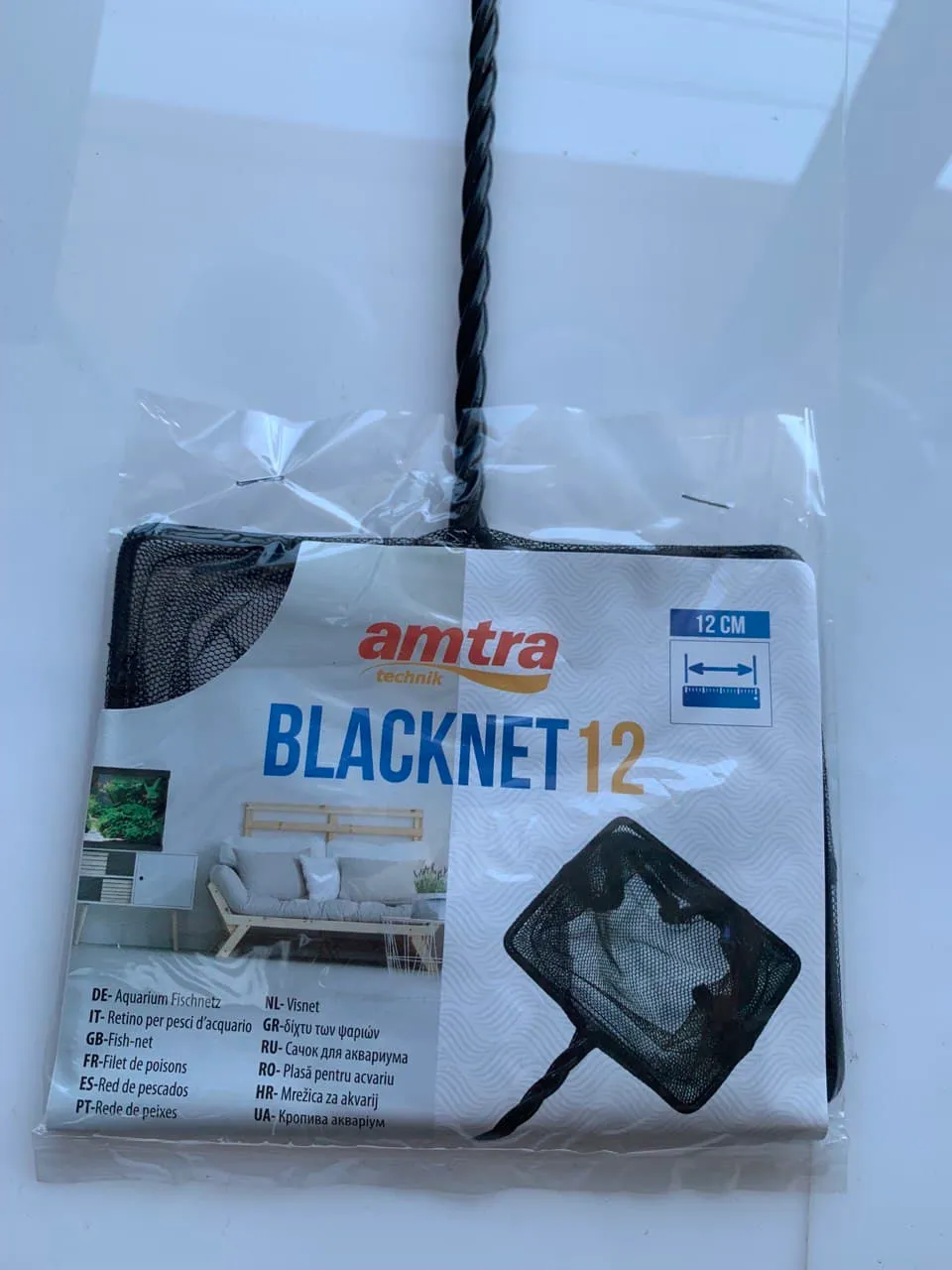 Сачок Amtra, чорний, квадратний, 12*12см