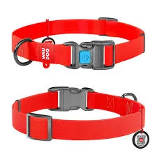 27773 Нашийник WAUDOG Waterproof водостійкий, пластикова пряжка (ширина 25мм, довжина 35-58см) червоний