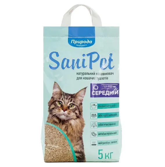 Наповнювач Sani Pet бентонітовий середня гранула 5кг