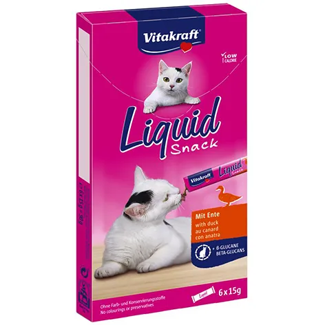 Vitakraft Liquid Snack Duck качка, кремові ласощі для котів 6*15г