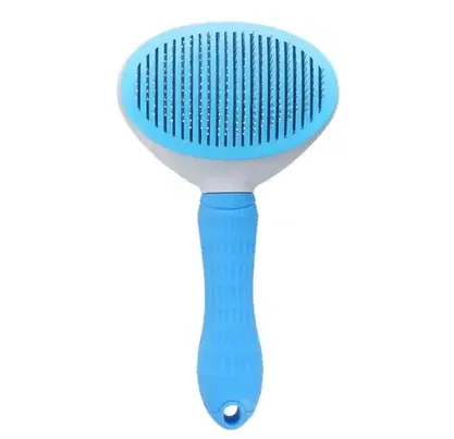 Пуходерка з кнопкою овал Clean 20*15*10см блакитна/рожева/сіра