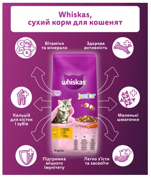 Віскас для кошенят з куркою 1кг