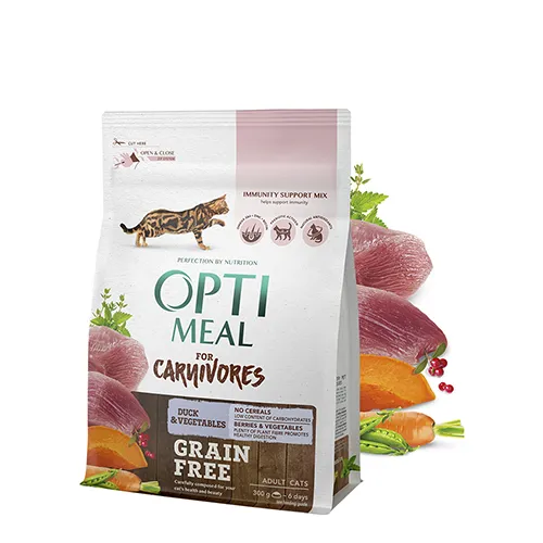 Optimeal для котів беззерновий качка та овочі 1кг