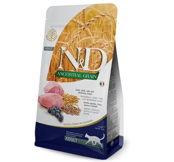 Farmina Cat N&D Low Grain Lamb&Blueberry Adult з ягням та чорницею для дорослих котів 300g 21564