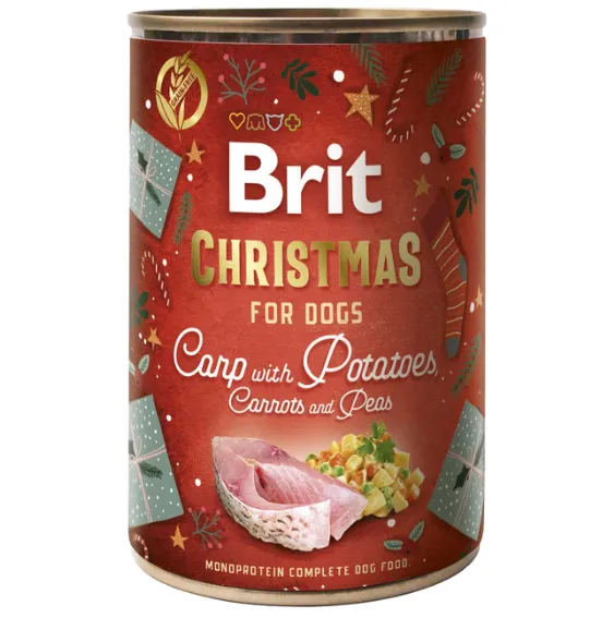 Brit Mono Protein Dog Різдвяна консерва 400g короп та картопляний салат