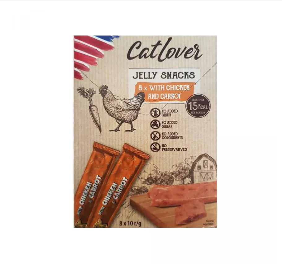 Cat Lover Jelly Snack 1*10g Chicken Carrot Снеки для котів у вигляді желе з куркою та морквою 1004628
