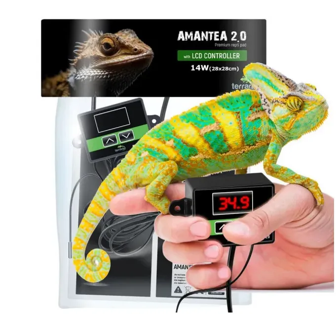 Нагрівальний мат з термостатом Terrario Amantea 2.0 14W 28x28см