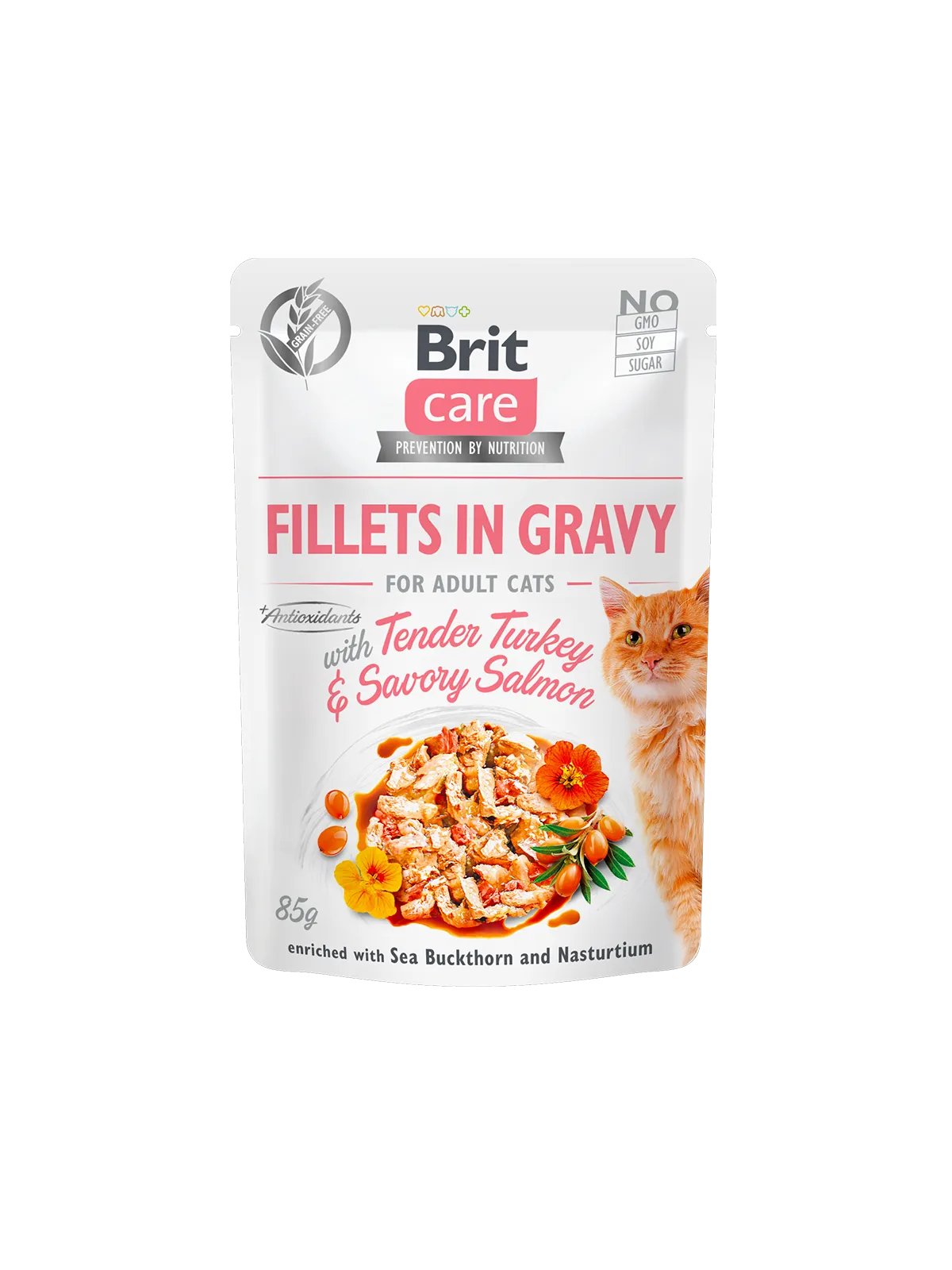 Brit Care Cat pouch (філе в соусі ніжна індичка і пікантний лосось) 85g