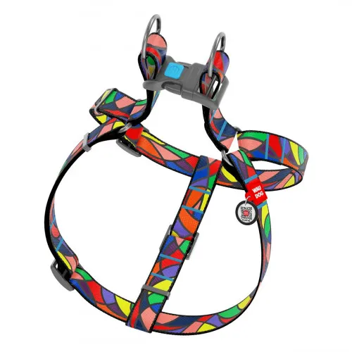 4605 Шлея WAUDOG Nylon з QR-паспортом, малюнок "Вітраж" (ширина 15мм, довжина 40-55см)
