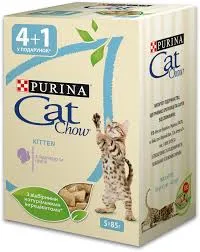 CatChow Kitten з індичкою та кабачком 85г(4+1)