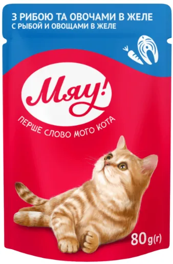 Мяу пауч риба/овочі 0,08кг