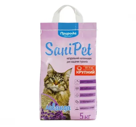 Наповнювач Sani Pet бентонітовий велика гранула з лавандою 5кг