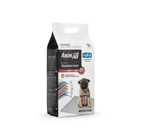 Пелюшки AnimAll 60*90см з активованим вугіллям 10шт