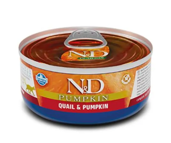 Farmina Cat N&D Grain Free Pumpkin&Quail Adult з перепелом та гарбузом для дорослих котів 70г 02116