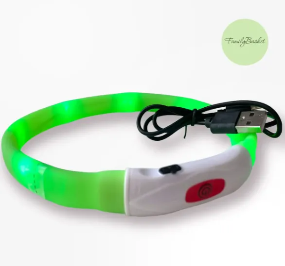 LGT20 Нашийник, що світиться ZooMax USB силікон Mix S 55cм/14мм
