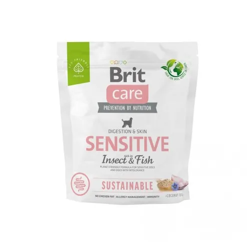 Brit Care Sustainable Sensetive Adult Small Breed Fish & Insect Риба & комахи (для всіх порід) 1кг