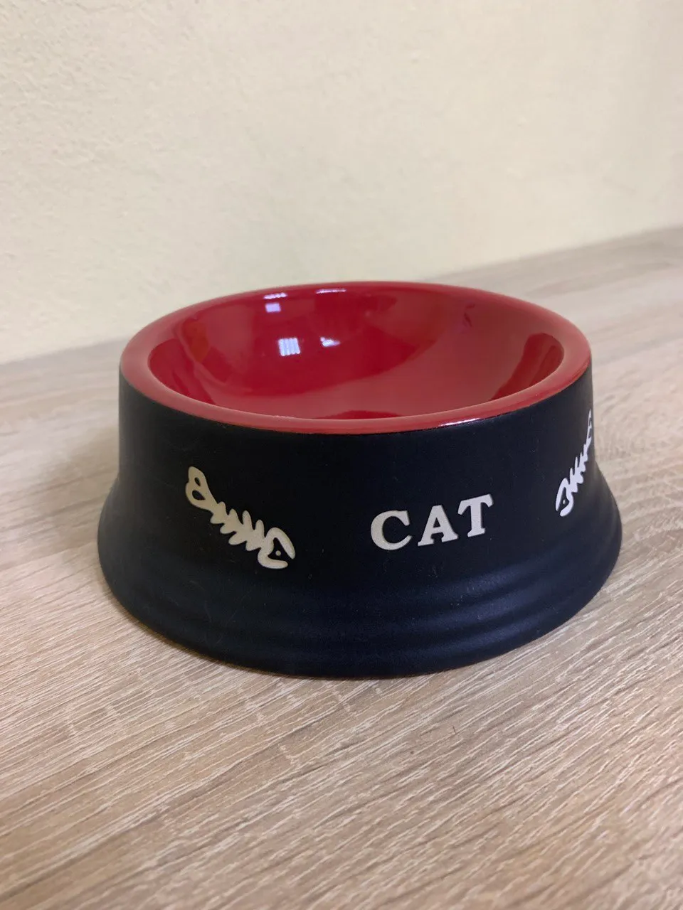 Н 73386 Миска керам. д/кота CAT чорно-червона 14*4.8см