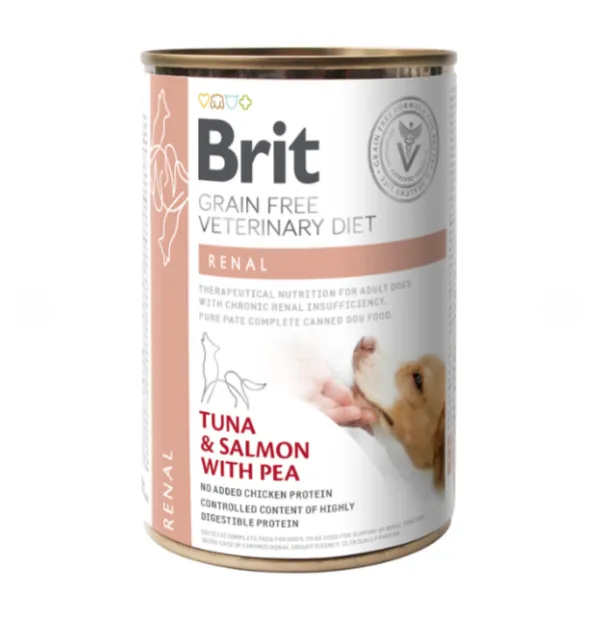 Brit VetDiets Dog Renal тунець, лосось & горошок (хронічна ниркова недостатність) 400g
