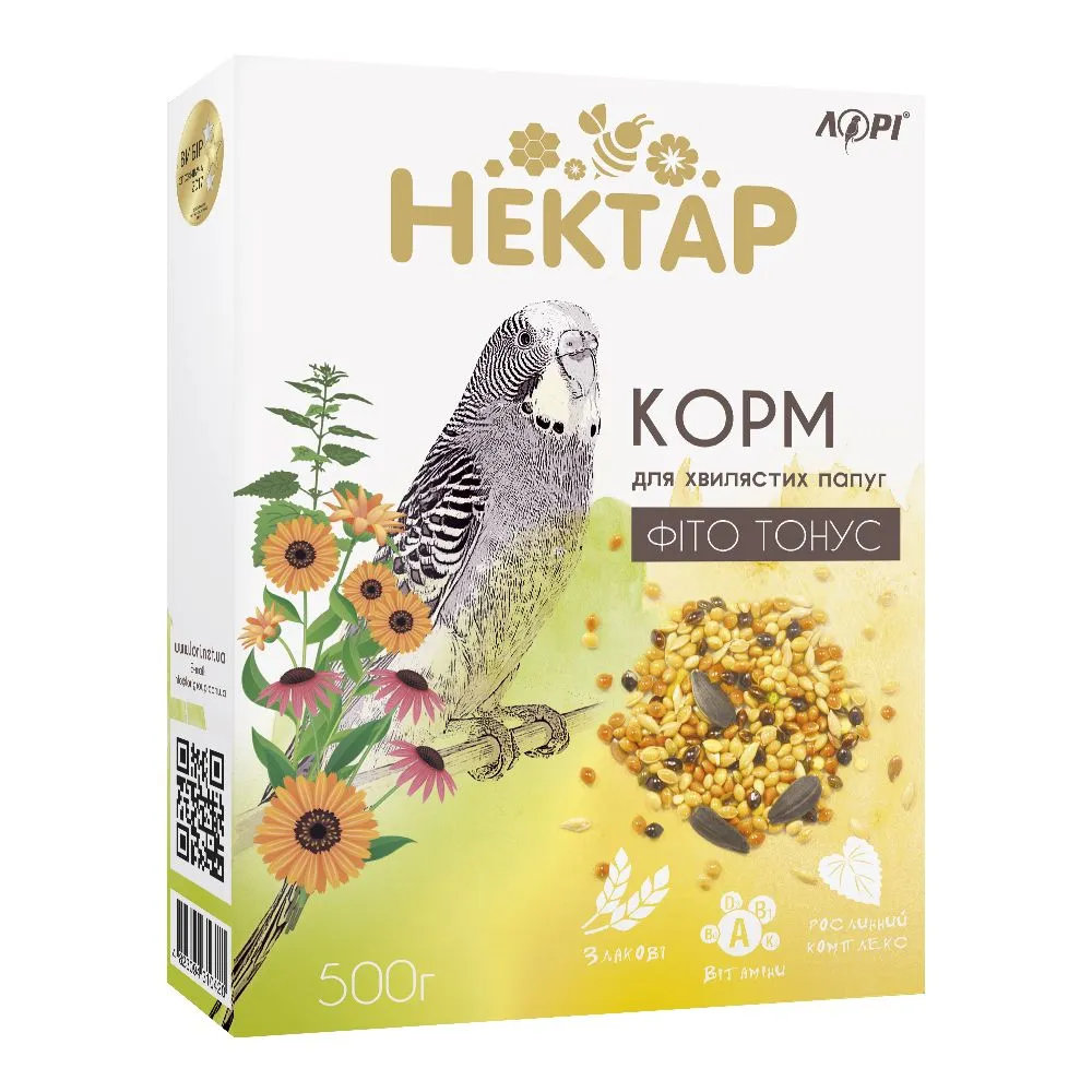 Корм для хвилястих папуг "Нектар" ФІТО ТОНУС, 600 грам