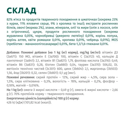 Optimeal+ пауч 85г для котів кролик в морквяному желе