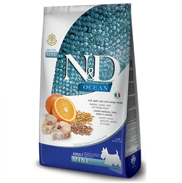 Farmina Dog N&D Low Grain Ocean Adult Mini тріска та апельсин 1кг 36605