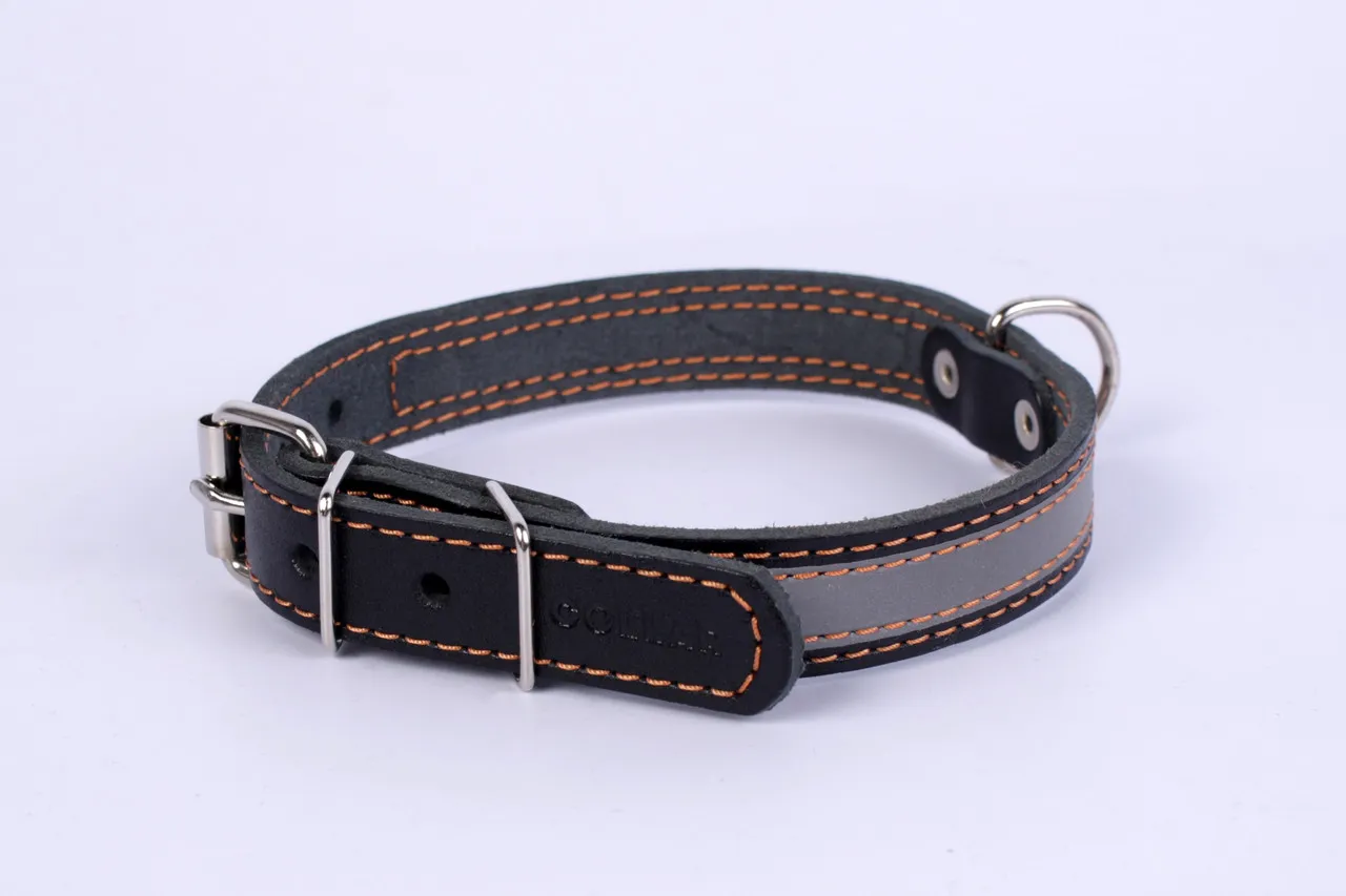 CoLLaR нашийник зі світловідбиваючою стрічкою (чорний), W 20 мм, L 32-40 см