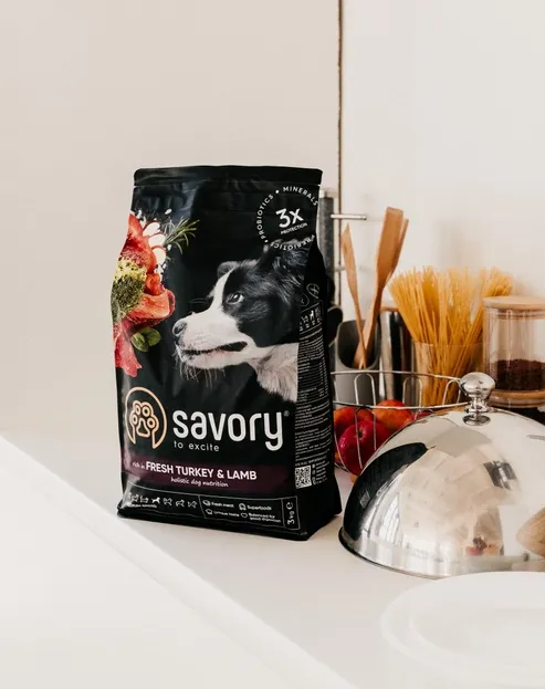 Savory сухий корм для собак середніх порід, ягня/індичка 3кг 30266