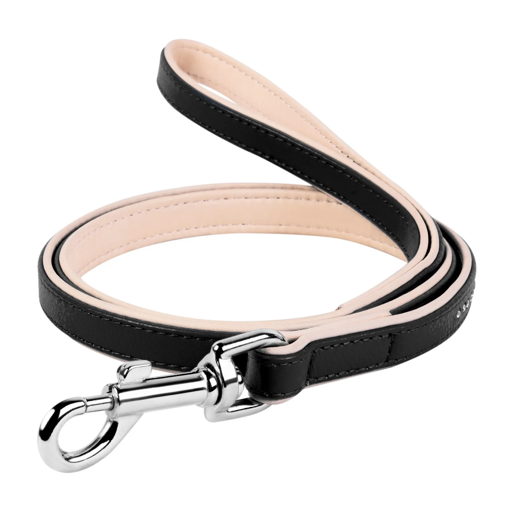 Повідець "CoLLaR brilliance" зі стразами мал. (шир.25мм, довж.122см) чорний