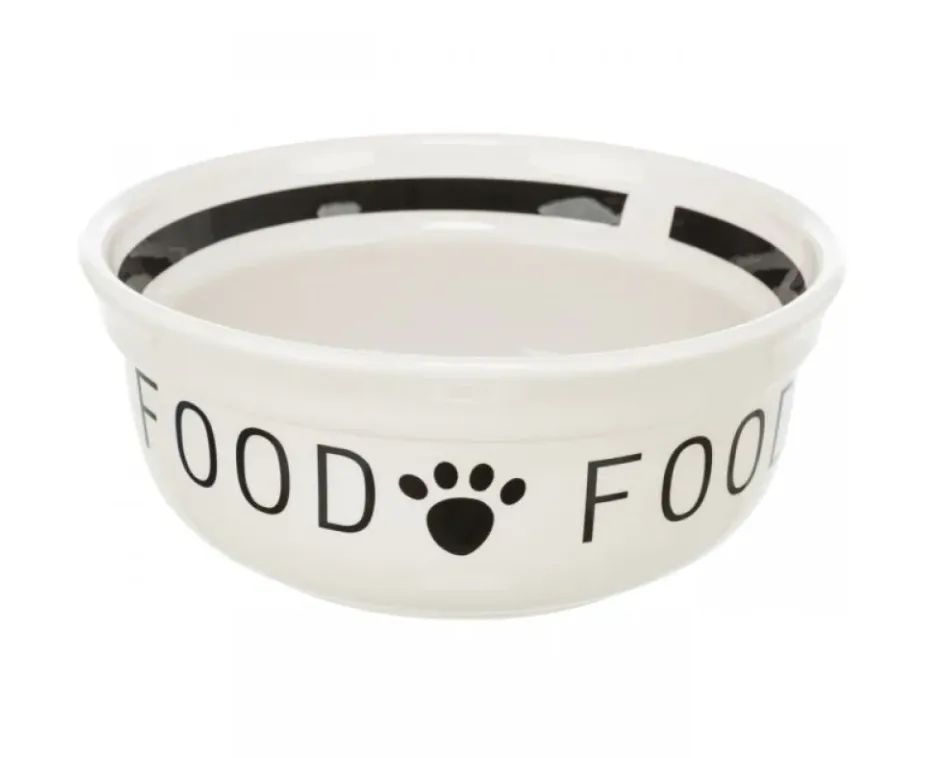 24413 Миска керамічна Trixie "Food" 0.25л/13см біла/чорна