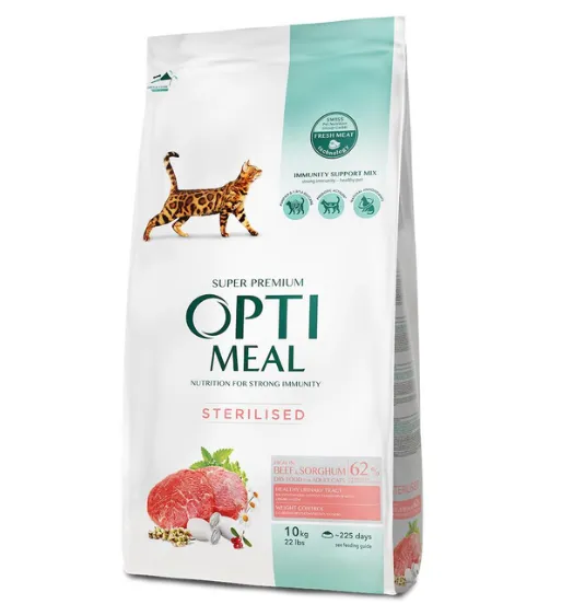 Optimeal для стерилізованих котів яловичина, сорго 1кг