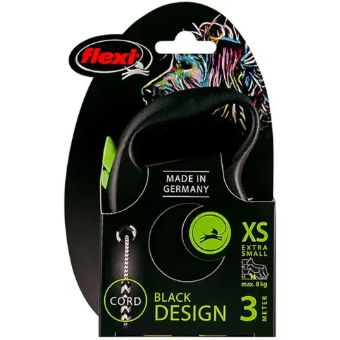 33227 Повідець-рулетка Black Design XS трос 3м/8кг зелений