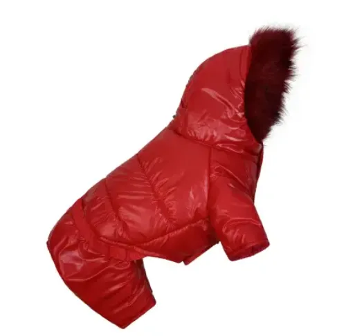 Зимовий комбінезон лакований червоний 3 А-77/3