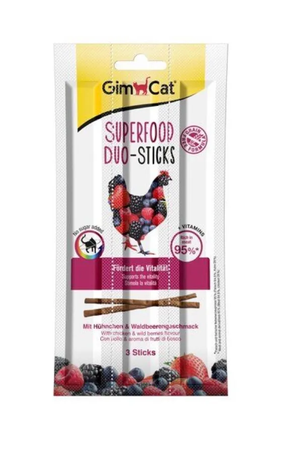 М'ясні палички Gimborn GimCat Superfood Duo Курка та лісові ягоди 3 шт, №1