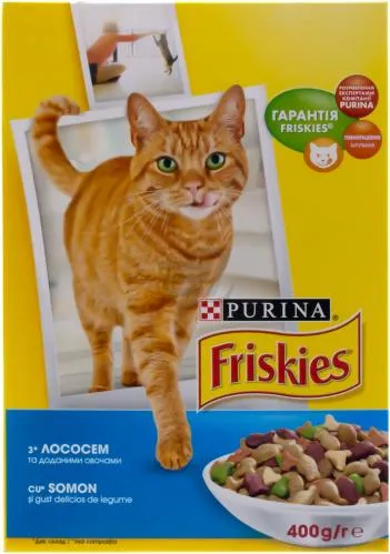 Friskies для котів (лосось&овочі), 400 г