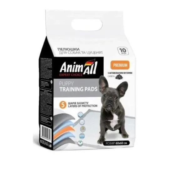 Пелюшки AnimAll 60*60см з активованим вугіллям 10шт — фото, характеристики, купити в «Живий Куток»