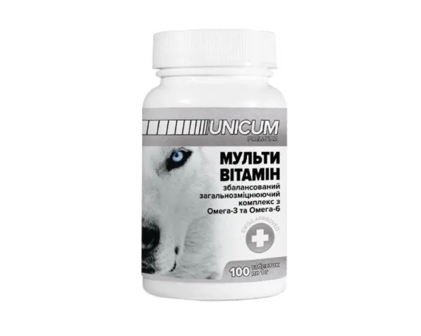 Unicum для собак мультивітамін 100 таб.