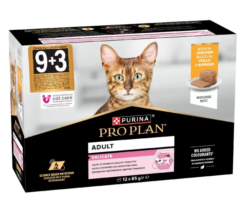 ProPlan жб 85г Delicate з куркою Мультипак 9+3шт