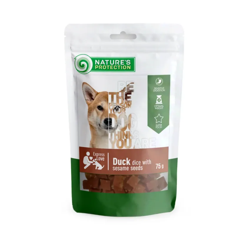 Nature's Protection Snack Качині кубики з кунжутом для собак 75г