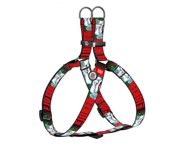 0720-2008 Шлея WAUDOG Nylon с QR-паспортом, малюнок "Джокер" (ширина 20мм, довжина 50-80см)
