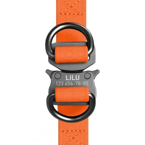 27654 Шлея WAUDOG Waterproof, водостійка, металева фурнітура (ширина 20мм, довжина 50-80см) помаранчева