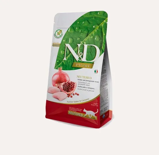 Farmina Cat N&D Grain Free Prime Chicken&Pomegranate Neutered Adult курка та гранат для стерилізованих 1кг 31334