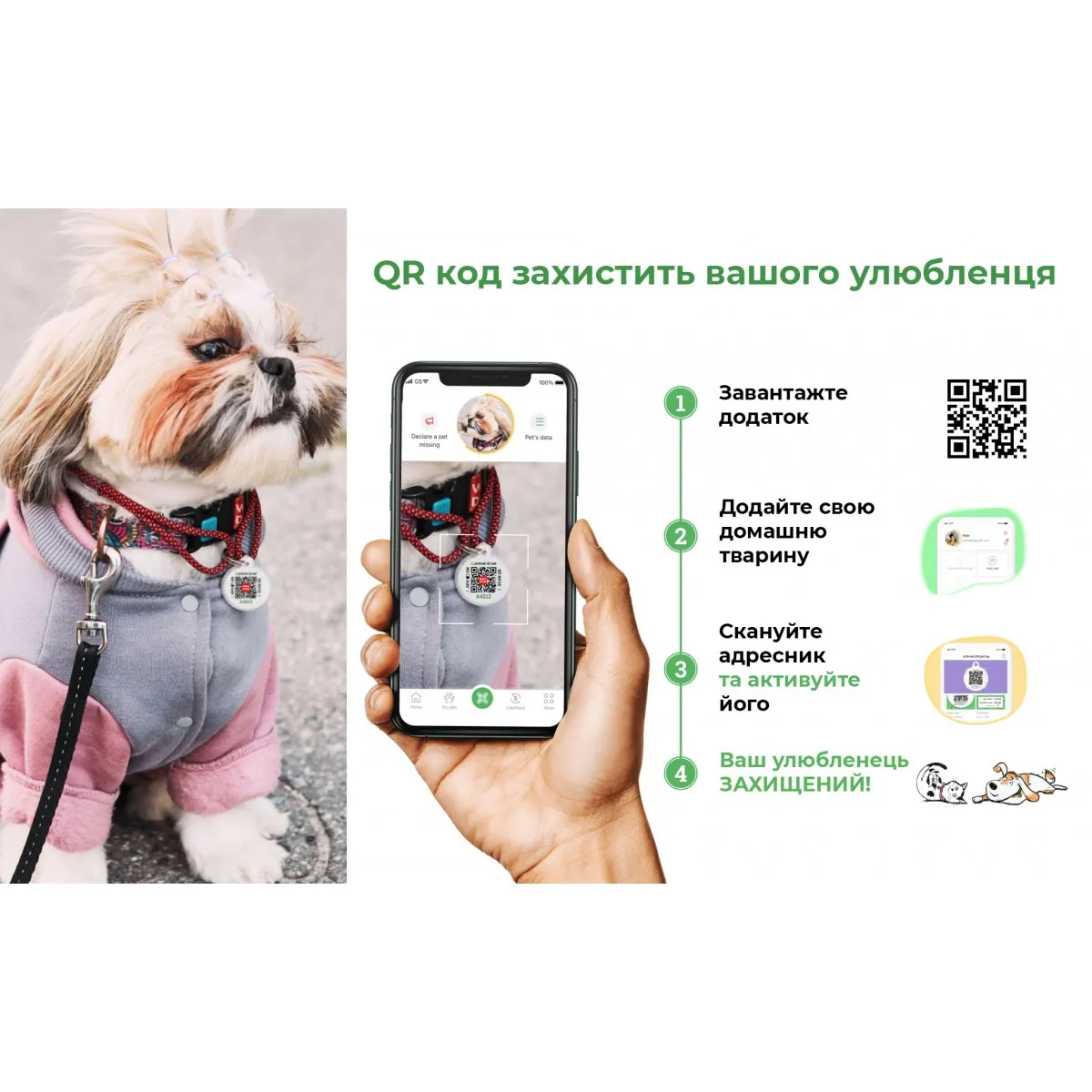 5613 Шлея WAUDOG Nylon анатомічна Н-подібна з QR-паспортом, малюнок "Кавун", пласт. фастекс, S, Ш 15мм, А 30-40, В 30-50