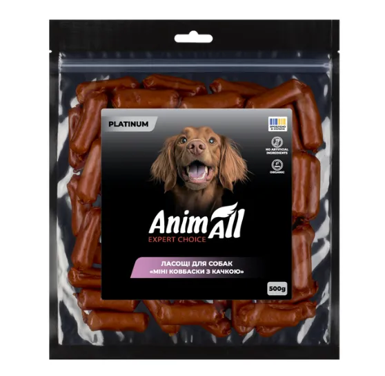 AnimAll Platinum Міні ковбаски з качкою для собак 1кг 186 032