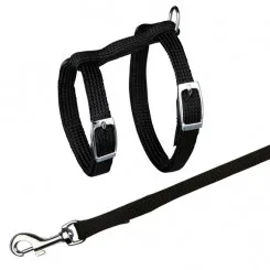 CoLLaR Dog Extremе шлея з нейлону для кроликів з повідцем на планшеті (чорна), W 15, А 30-45 см