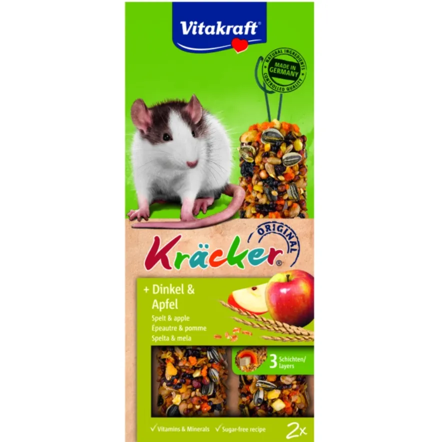 Ласощі Vitakraft Kracker для щурів з зерном та фруктами 2шт 25140