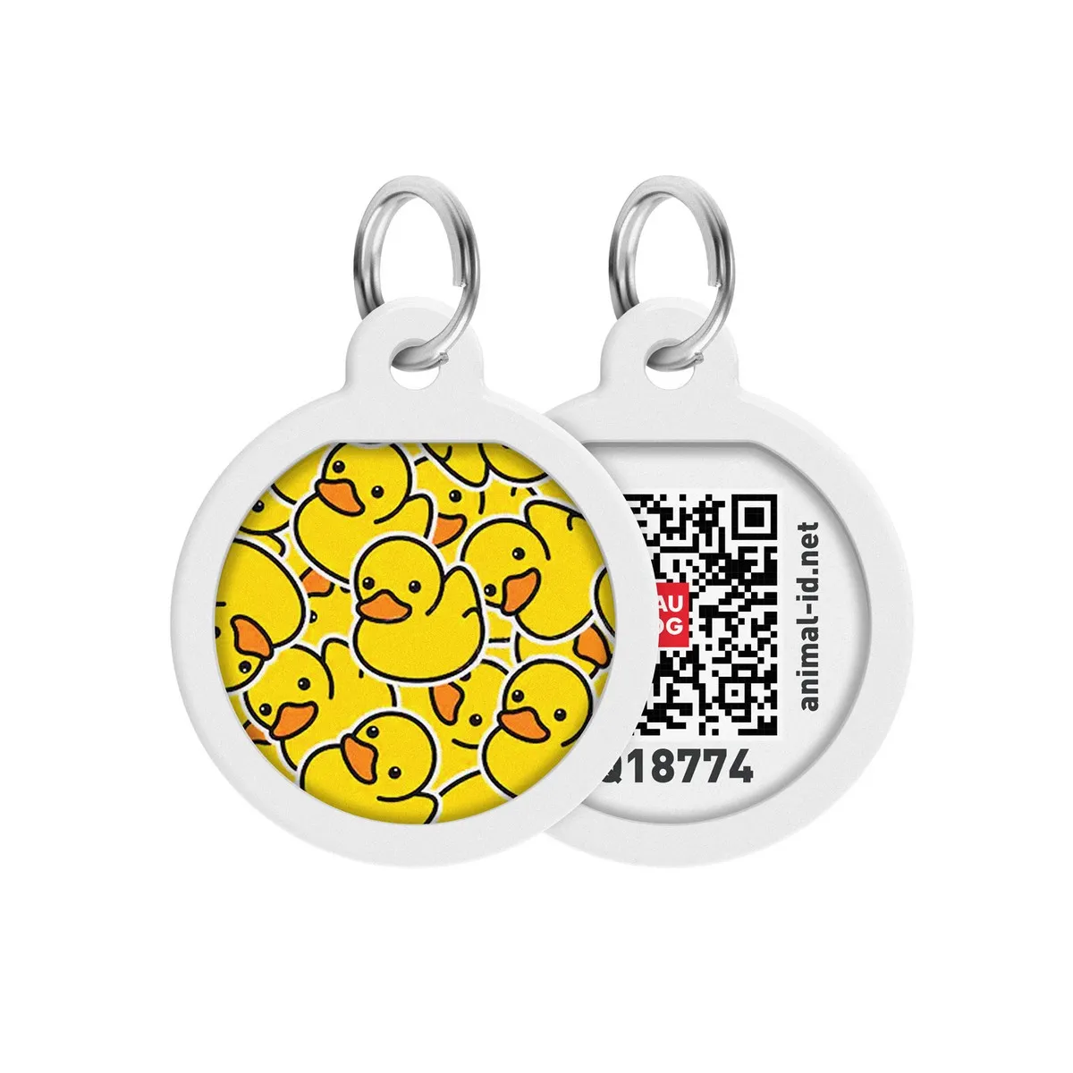 0625 Адресник металевий WAUDOG Smart ID з QR паспортом, малюнок в асорт., круг, Д 25мм