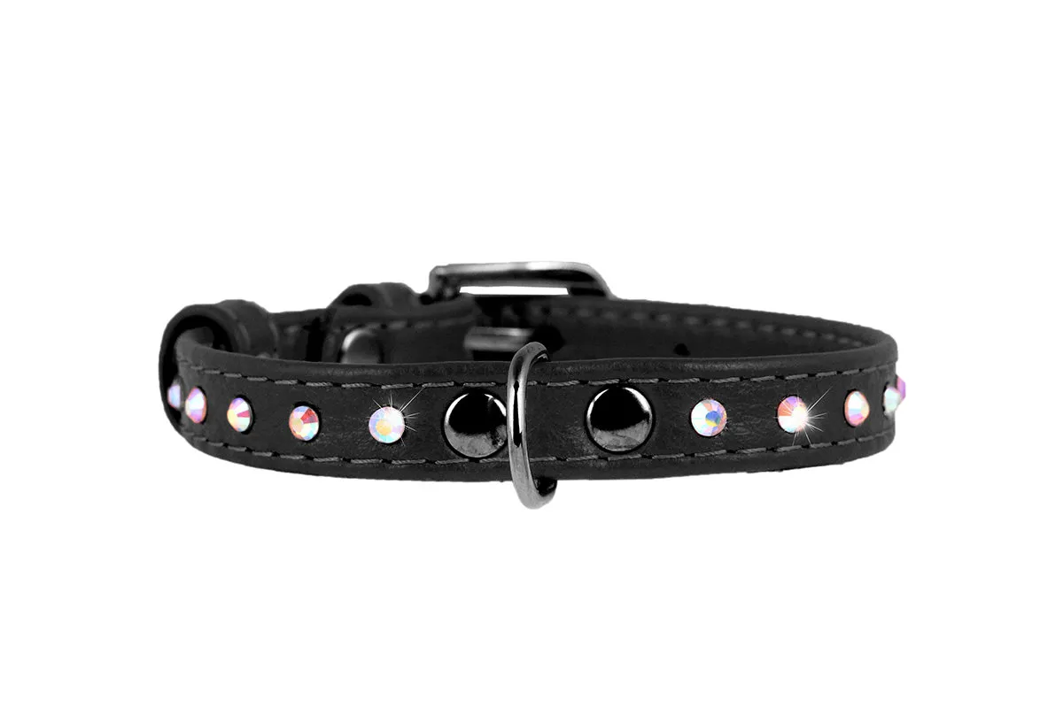 CoLLaR Glamour нашийник з клейовими стразами (чорний), W 9 мм, L 18-21 см